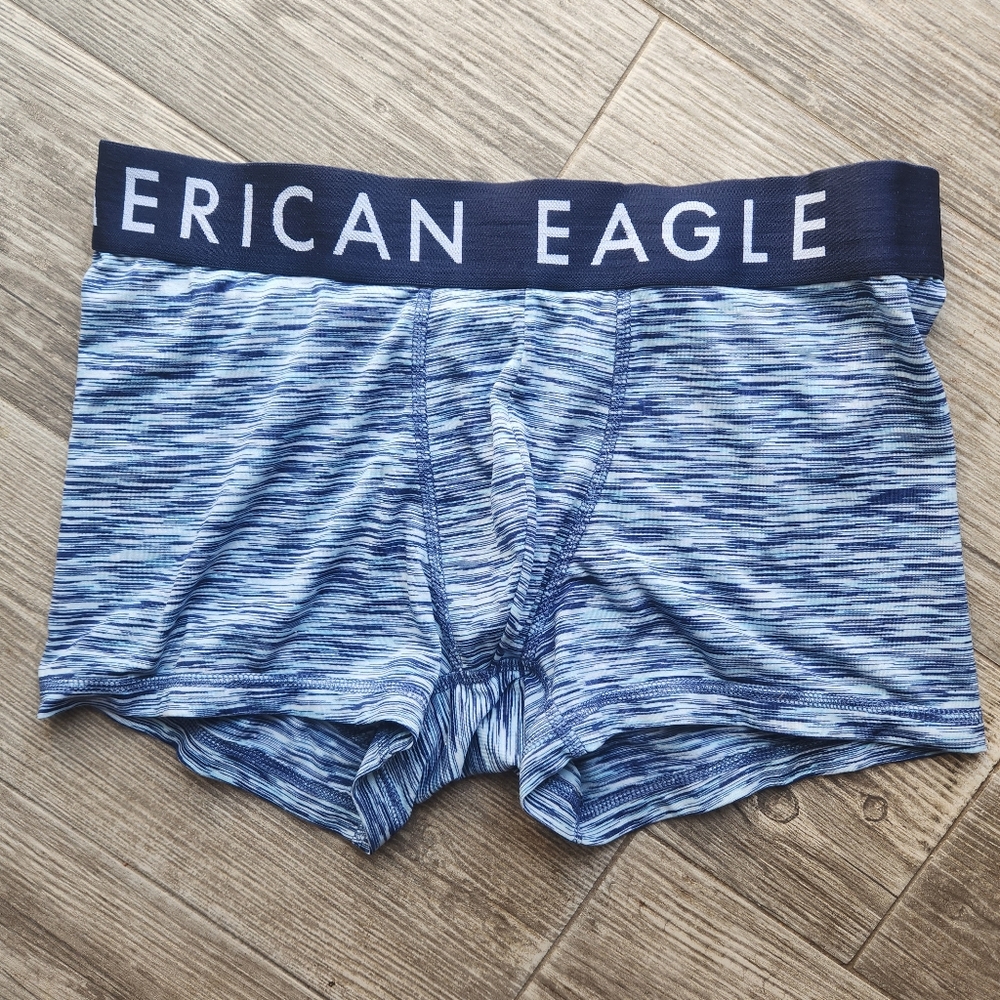 Men's AMERICAN EAGLE Blue Space Dye FLEX Boxer Briefs Medium